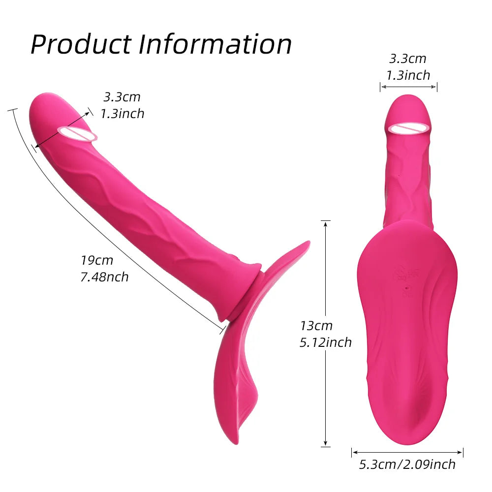 Thrusting Vibrator Remote Control Vibrating Silicone Strap On Dildo G Spot Wearable Pegging Panties Vibrators Sex Toy for Women