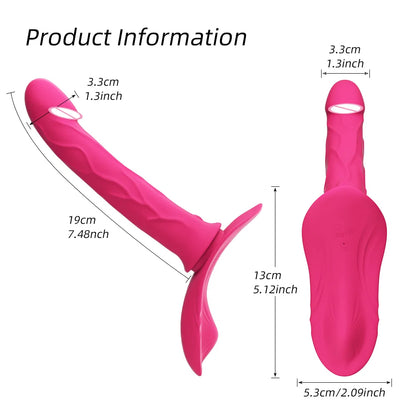Thrusting Vibrator Remote Control Vibrating Silicone Strap On Dildo G Spot Wearable Pegging Panties Vibrators Sex Toy for Women
