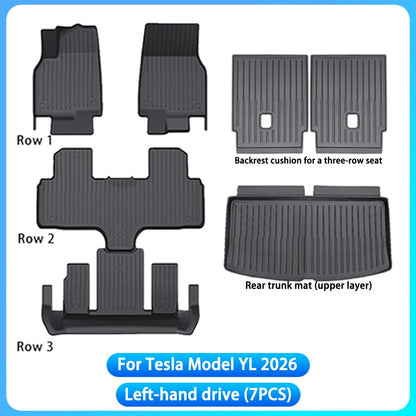 For Tesla New Model YL Launch 2026+ Car Floor Mats Cargo Liner Trunk Mats Backrest Kick Pads Protection Car Interior Accessories