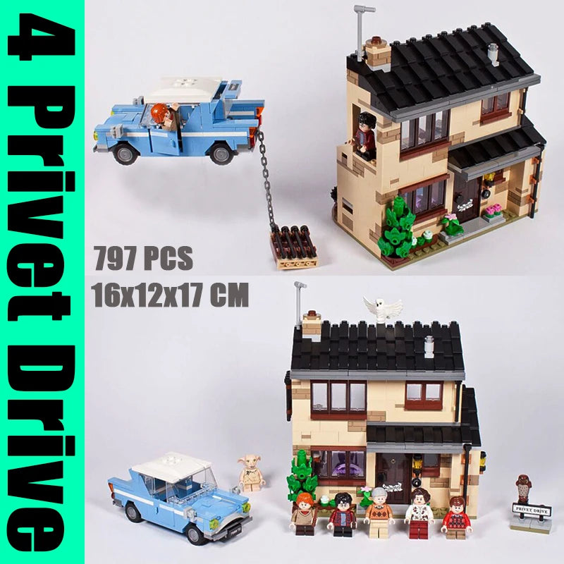 New Movie Series Street View 4 Privet Drive Building Blocks Magic Castle House Bricks Toys For Birthday Gift
