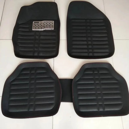 Universal PU Leather Car Floor Mats - 5-Piece Full Set Anti-Slip Vehicle Foot Rugs All-Weather Protection Fits Duster Tool Amagi
