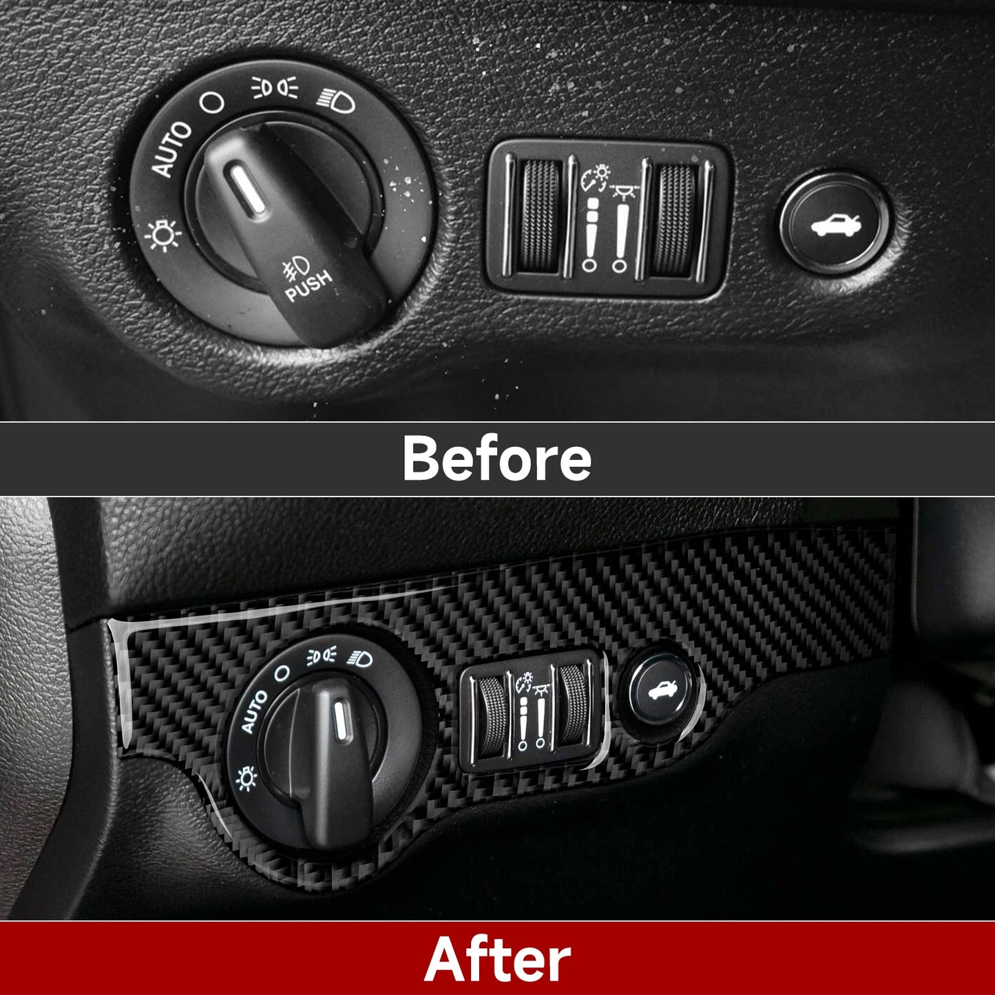 For Chrysler 300 (2011-2014) Car Center Console Gear Shift Panel Steering Wheel Cover Carbon Fiber Interior Sticker Accessories