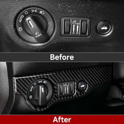 For Chrysler 300 (2011-2014) Car Center Console Gear Shift Panel Steering Wheel Cover Carbon Fiber Interior Sticker Accessories
