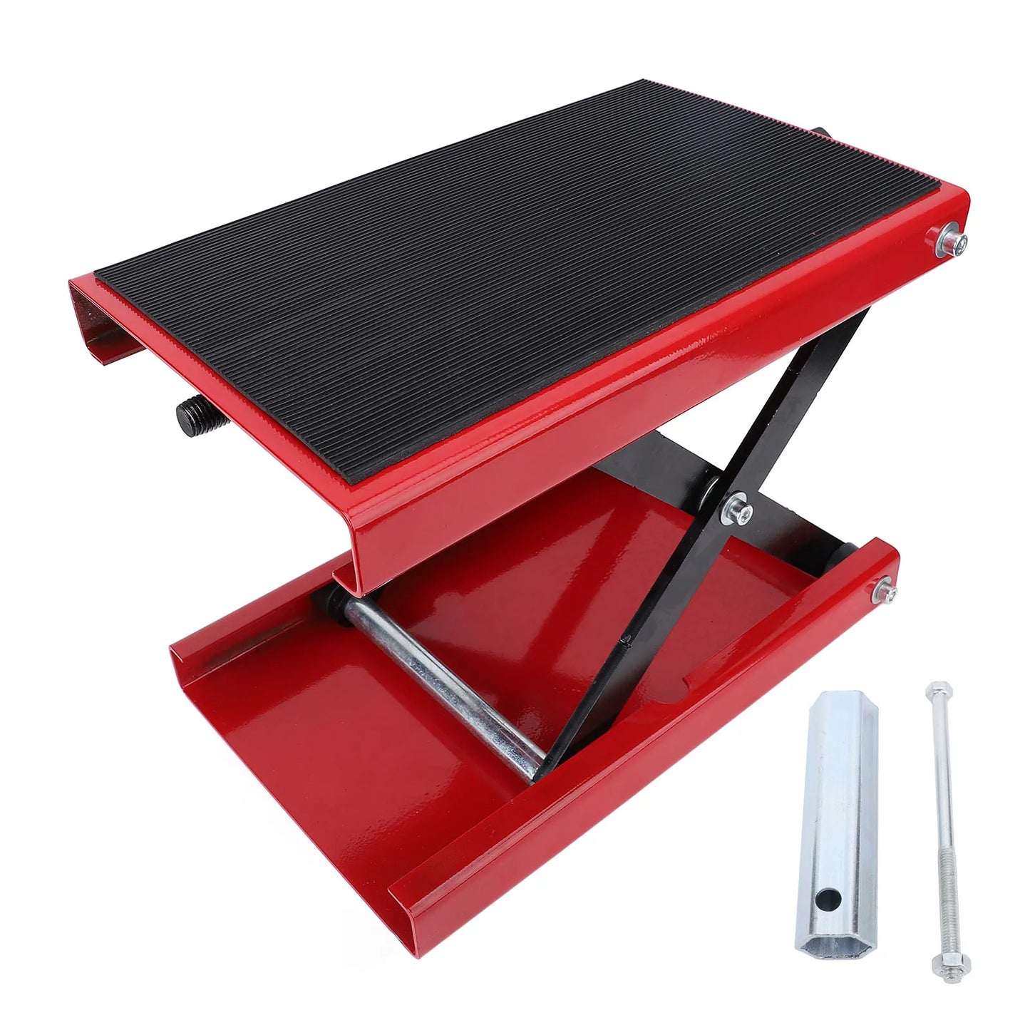 Motorcycle Lift Scissor Jack 85-340mm/3.35-13.39in Adjustable Height Foldable 500kg Capacity Motorbike Jack Stand