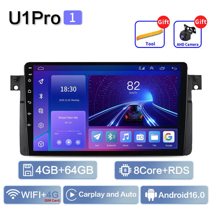 Android 16 Carplay Auto For BMW E46 M3 1998-2006 Car Radio Multimedia Video Player 2Din 4G+WIFI GPS Navigation Head Unit Stereo