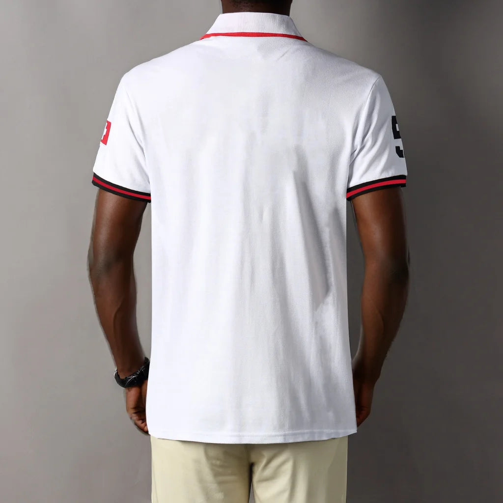 New Swiss Polo Shirts Men Short-Sleeved Polo Collars Fashionable Casual Sporty High-End Pure Cotton Micro Elastic Embroidery