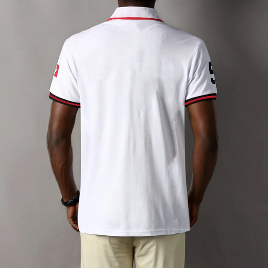 New Swiss Polo Shirts Men Short-Sleeved Polo Collars Fashionable Casual Sporty High-End Pure Cotton Micro Elastic Embroidery