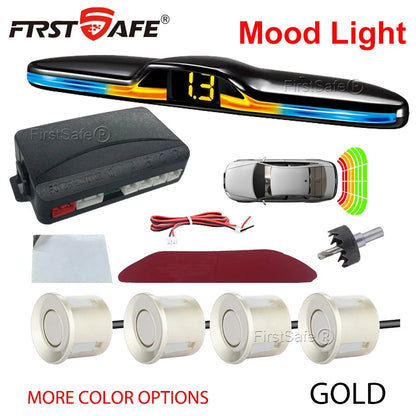 FirstSafe Factory New Mood Light LED Parking Sensor System Reversing Radars System Backlight Parktronic
