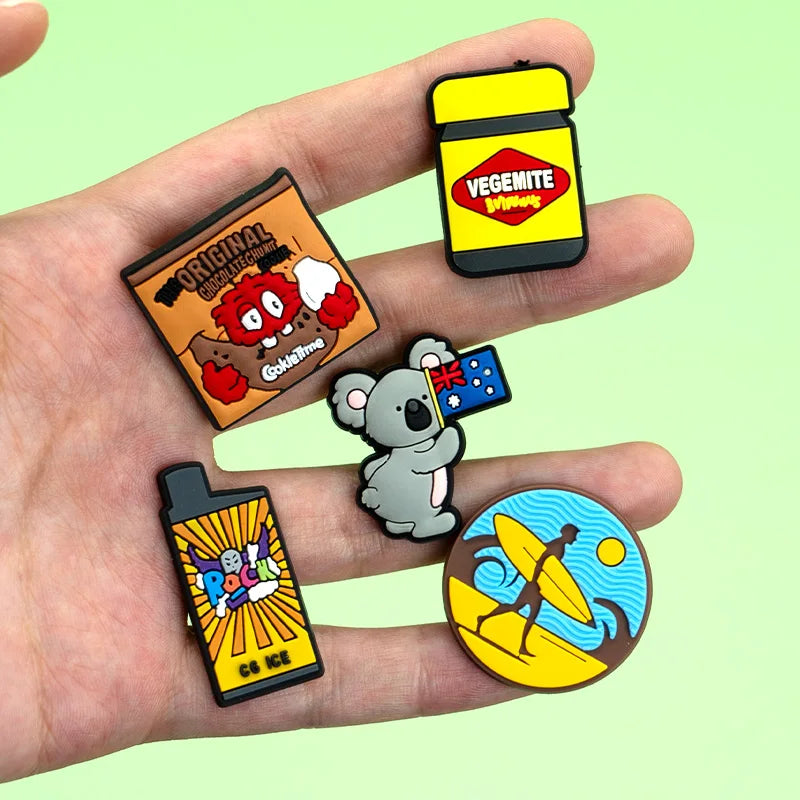 1/50/90pcs Australia Style Shoe Accessories Charms Koala Kangaroo Shoe Decoration for Sandals Food Fits All Clogs Kids Gift