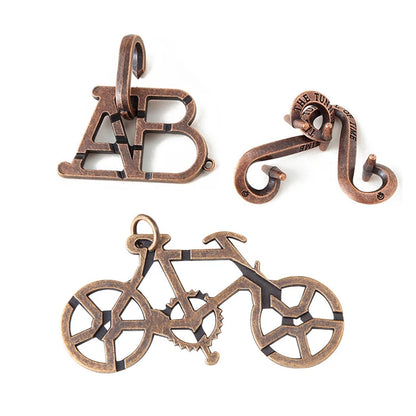 Magic Baffling Metal Brain Teaser Puzzle Set 3PCS Disentanglement Educational Toys Adults Kids Funny Gifts Juegos De Ingenio