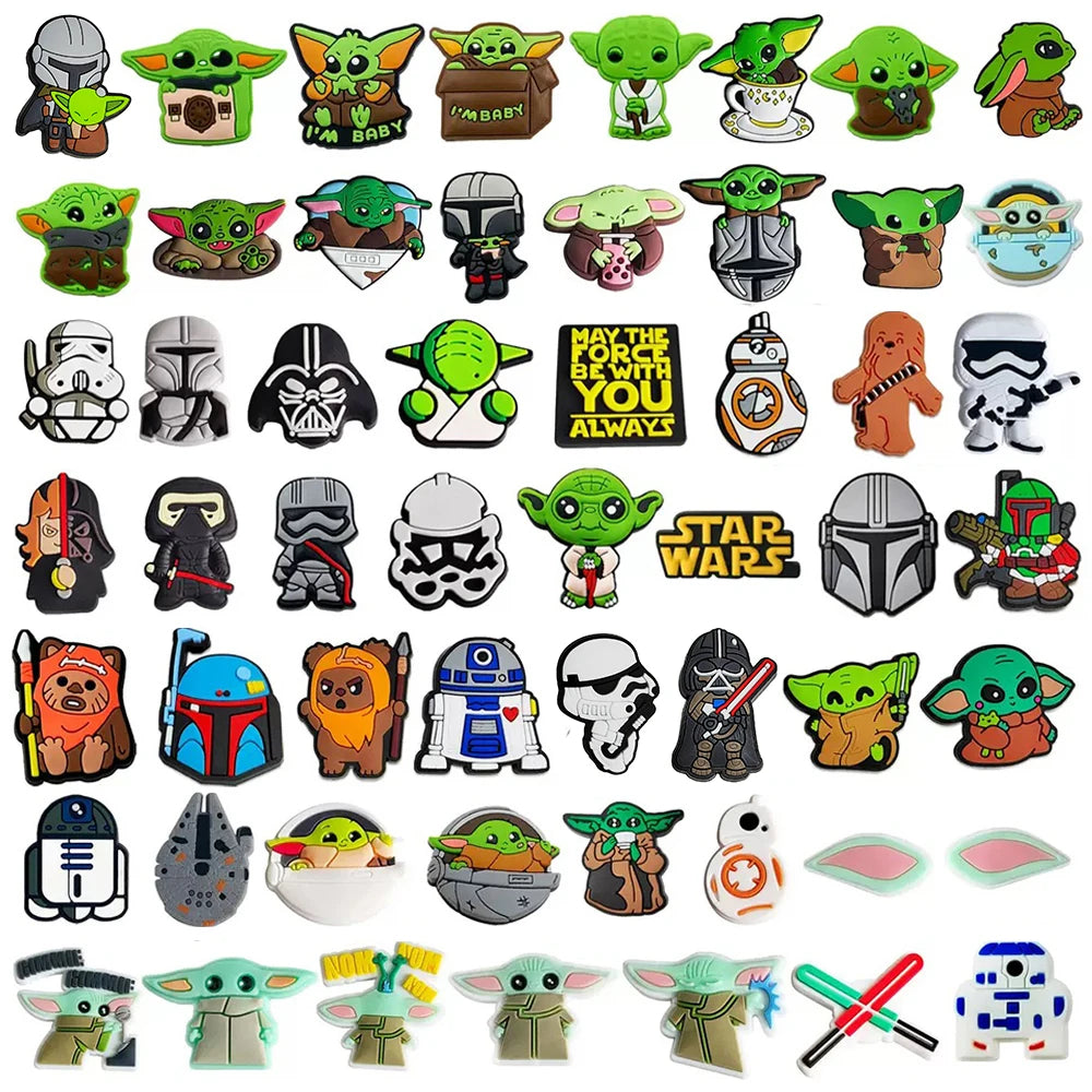 13-55Pcs Hot Toys Star Wars Shoe Charms For Slides Clog Sandals Shoes Decorations Accessories For Christmas Birthday Gifts