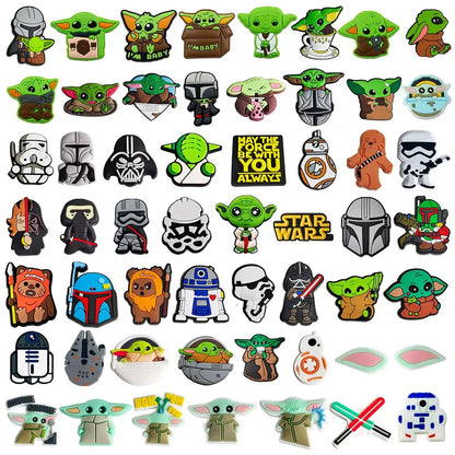 13-55Pcs Hot Toys Star Wars Shoe Charms For Slides Clog Sandals Shoes Decorations Accessories For Christmas Birthday Gifts