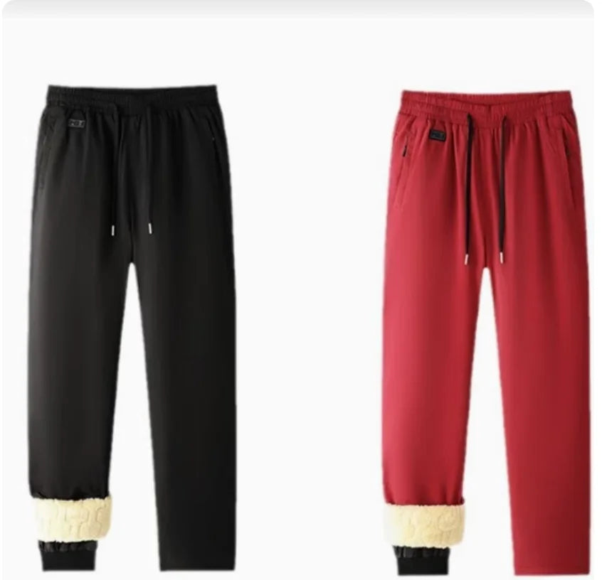 Heated Graphene Fleece Lined Thick Women's Cotton Pants  Thermal Leggings Knee And Ankle Warmers Long Trousers