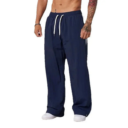 Autumn New Arrival Casual Pants Men's Loose Cotton Casual Pants Wide-Leg Fashion Patchwork Sports Long Pants American Sportswear