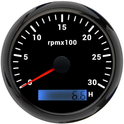 ELING 85mm Auto Marine Tachometer RPM Meter Gauge 3K 4K 6K 7K 8K REV Counter LCD Hourmeter with 7 Backlights 12V 24V