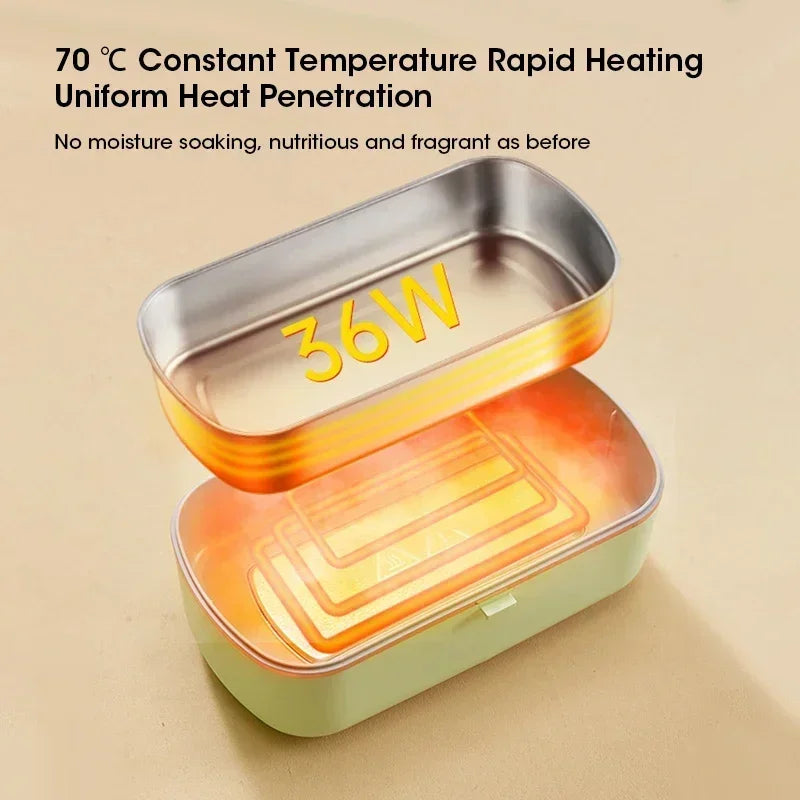 Portable Electric Lunch Box 900ML Food Warmer with Heat Preservation Self-Heating Steaming Cooking Pot for Office Worker