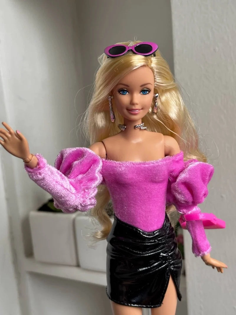 2026 New Arrival Genuine Barbie Signature Deluxe Fashion Series Pink & Black Lace Collectible Doll Toy Gifts