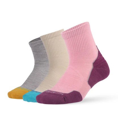 ZEALWOOD Marathon Running Socks, Men's Women's Outdoor Merino Wool Sports Compression Socks Breathable Cushion Cycling 1/3 Pairs
