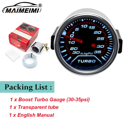 12V Boost Gauge Water Temp  2" 52mm LCD Display Turbo RPM Tachometer Oil pressure gauge with sensor -1-2.0-3.0 bar Racing Meter