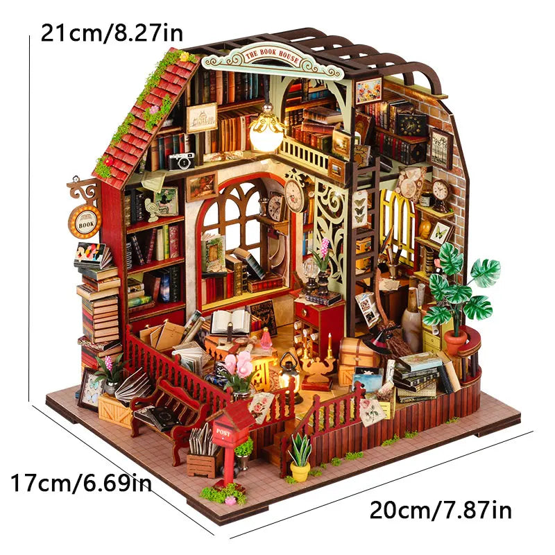 Wooden Building Model Doll House 3D Puzzle Mini DIY Kit Production And Assembly Room Toys Home Bedroom Decoration With Furniture