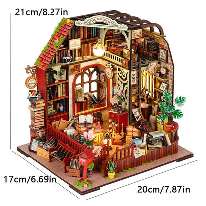 DIY Wooden Miniature 3D Puzzle Building Kits Cottage Doll Houses With Furniture Light Casa Dollhouses Friends Birthday Gifts