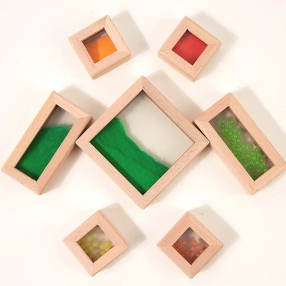 Sensory Wooden Block Set Acrylic Rainbow Building Toy Suitable For Children's STEM Learning Gift Rainbow Stacking Block Game