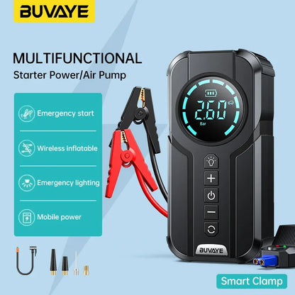 All In One Portable Charger Power Bank  Professional Car Battery Starter - Emergency Car Jump Starter With 150PSI Inflation Pump