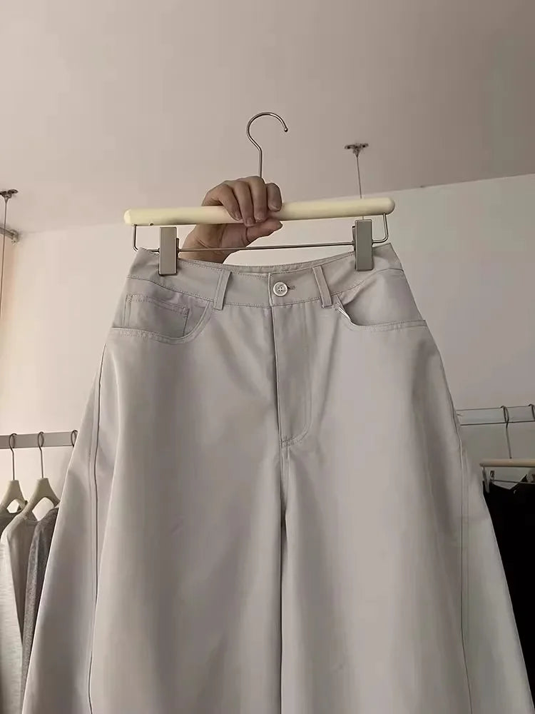 Korean Style Casual Pants Women's Summer New Large Size Fat MM Loose Hip Covering Slimming Wide Leg Long Pants