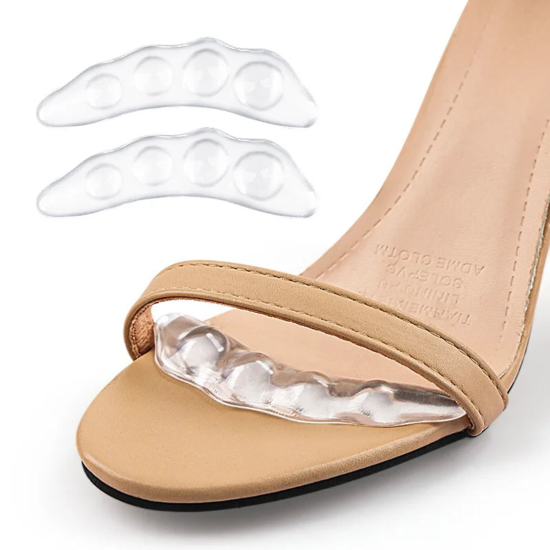 2pcs Non-slip Insoles Stickers for Women High Heels Flip Flop Sandals Silicone Inserts Self-adhesive Foot Patch Gel Forefoot Pad