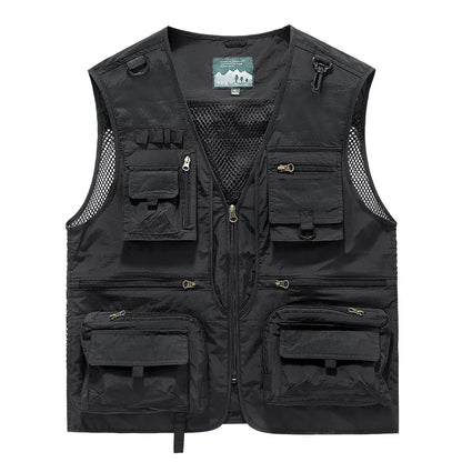 FGKKS Men Multi Pockets Vest Men's New Breathable Outdoor Fishing Vest Quality Design Leisure High Tech Male Jacket