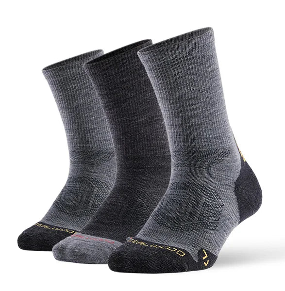 1/3 Pair ZEALWOOD Merino Wool Running Socks Men's Women's Outdoor Trekking Hiking Cushion Sports Socks Compression Breathable