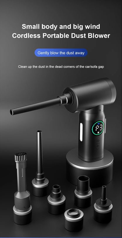 Portable 7500mAh Wireless Air Duster Dust Blowing Gun 2 in 1 Air Blower And Vacuum Cleaner Cordless Duster Blowers Car Cleaning