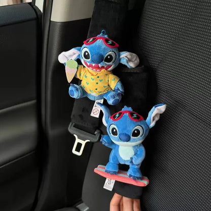 Stitch Car Seat Belt Cover Kawaii Car Accessories Interior Shoulder Cover Child Protective Wear-Resistant for Auto Safety Belts