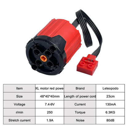 2.4G Power Functions Kit Compatible with Technic, Lithium Battery Box, L Motors Servo LED Cables Shock Absorbers for MOC Mod