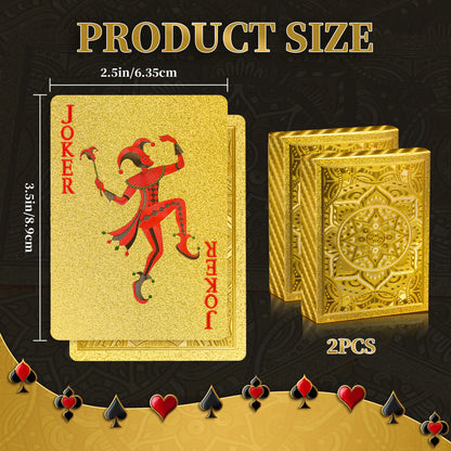 Gold Size Playing Cards | 1/2/4 Pack Plastic Waterproof Poker Set | Professional Board Games | Adult Game Gift for Holidays, Vac