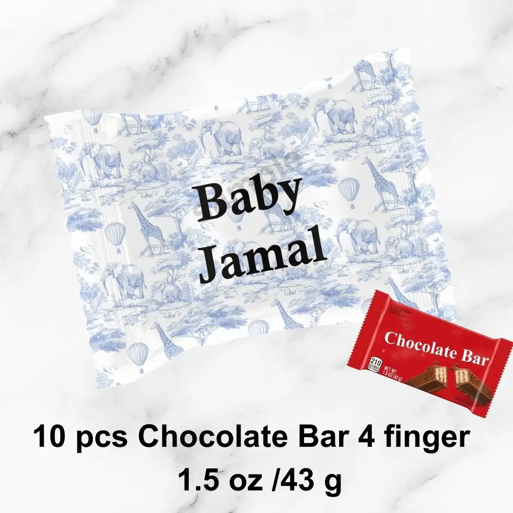 Personalized Blue Safari Baby Shower Party Favors Toile De Jouy Jungle Animal Sticker Party Decoration For Birthday Bachelorette