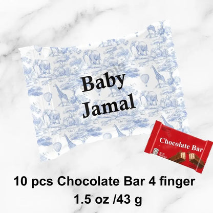 Personalized Blue Safari Baby Shower Party Favors Toile De Jouy Jungle Animal Sticker Party Decoration For Birthday Bachelorette