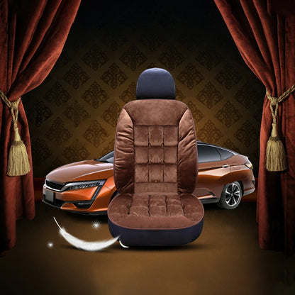 New Winter Luxury Car Seat Cushion 2025 Plush Plaid Thickening Warm Suv Universal Front Single Seat Cover Comfortable Breathable