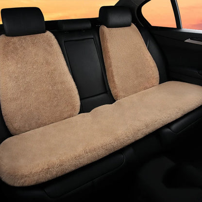 2/3/4pcs Super Soft Fluffy Rabbit Faux Fur Car Seat Cover Winter Plush Warm Thick Home Car Seat Cushion Pad Neck/Waist Pillow