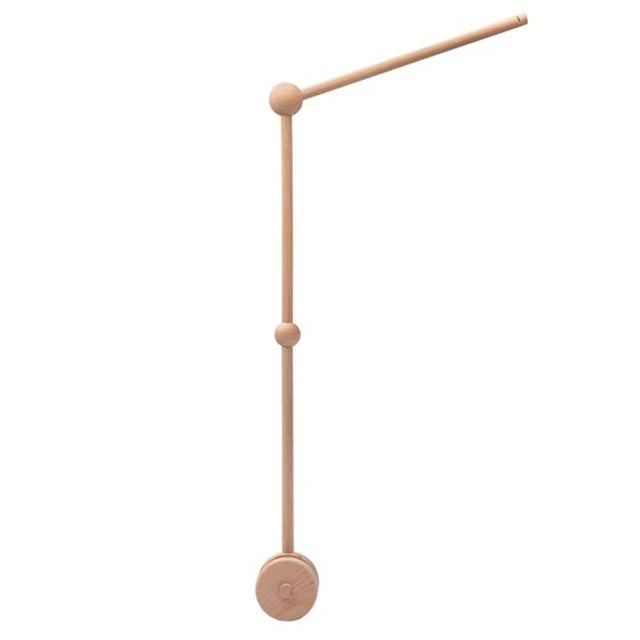 DIY Baby Crib Bed Bell Holder Arm Toy Imitation Wood Grain Infant Bed Decoration Toys Rotating Music Box Nut Screw Arm Bracket