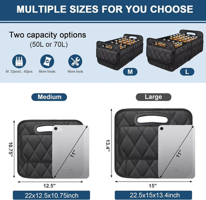 Car Trunk Organizer For Suv Waterproof Polyester Auto Storage Organizer With 6 Pockets Car Accessories Interior