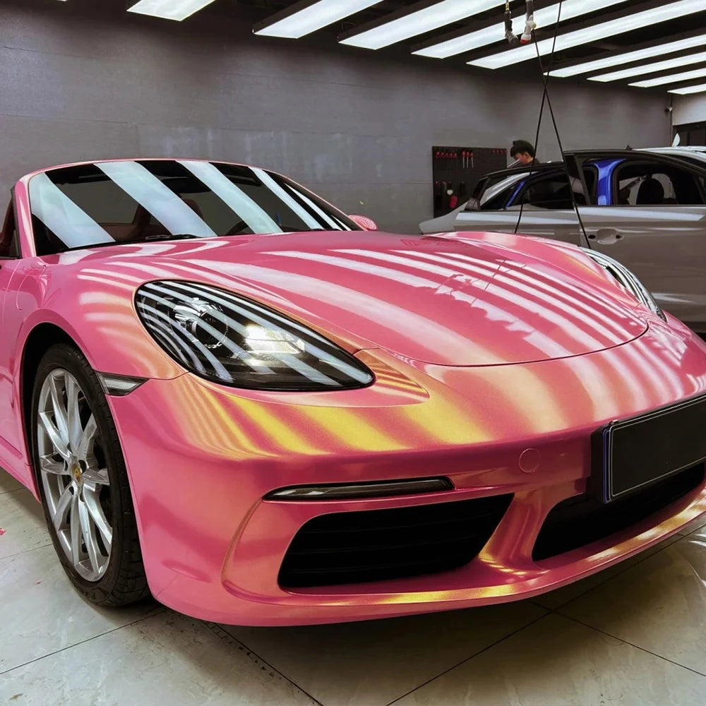 Car Sticker Wrap Film Diamond Gold Pink Auto Color Change Vinyl Film PVC Sticker PET Bubble Free Wrapping Car Accessories