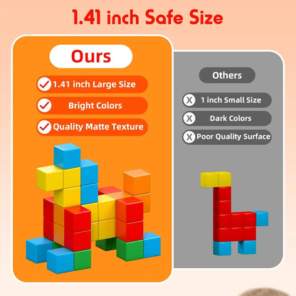 30PCS Magnetic Blocks, Gifts for 3 4 5 6 Year Old, Magnet Building Blocks for Toddlers Girls & Boys, Sensory - Montessori