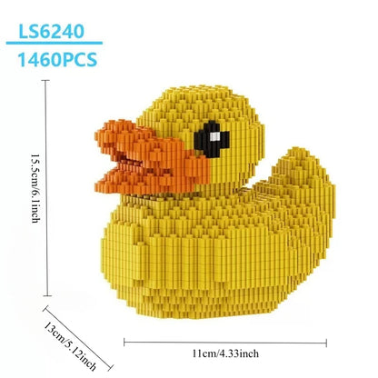Yellow Duck Animal DIY Model Building Blocks Cartoon Pet Figures Bricks Creative Friend Girl Gift City Village
