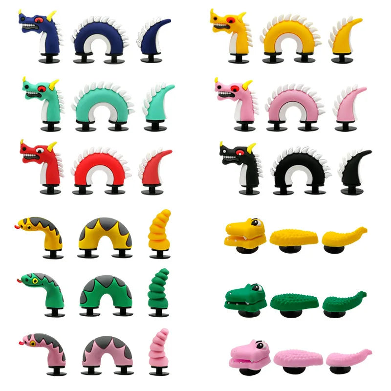 Hit  Cute Cartoon Shoe Decoration Buckle Charms Accessories Head Top Dragon Snake Crocodile DIY Combination Kids BHL1245-cat