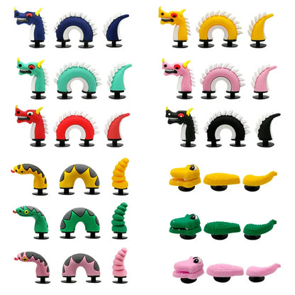 Hit  Cute Cartoon Shoe Decoration Buckle Charms Accessories Head Top Dragon Snake Crocodile DIY Combination Kids BHL1245-cat