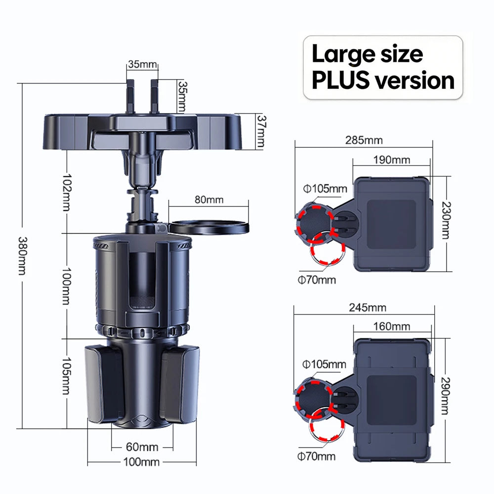 Cup Holder Tray for Car Dual Cap Holder 4 In 1 Adjustable Car Cup Holder Car Drink Phone Holders Snack Tray Expander
