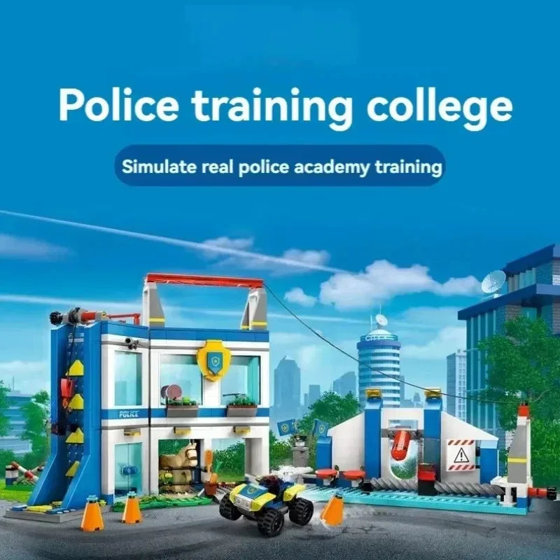 Compatible with the city series police department big hunt boy assembling building block toy children's Day gift police dog60370