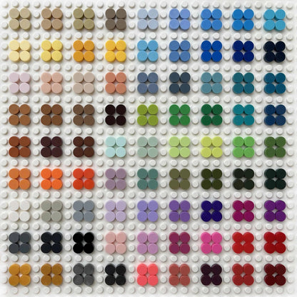 900pcs 52 Colors City Building Blocks Flat Tile 1x1 Round Bricks DIY Enlighten Blocks Parts 98138 Blocks for Children Boys Girls