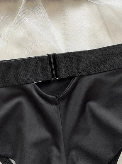 2 Pieces Sexy Lace Underwear Set for Women Mesh Splice Bra Set French Ultrathin Lingerie Deep V Temptation Breathable and Thongs